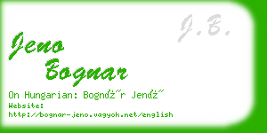 jeno bognar business card